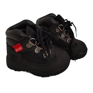 Timberland Helcor Field Boots Toddler Boy Size 4 US Black Tie Laces